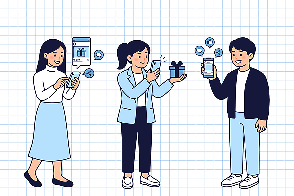 감정 일러스트 이야기 대화 선물 사람 일상 친구 선물상자 스마트폰 스크린 기계 만남 메시지 즐거움 확인 획득 소통 국내일러스트 AI파일 컨셉 관계 말하기 라이프 핸드폰 스마트기기 상자 파일형식 벡터 모션 생활 전자제품