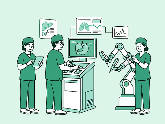 인터넷 일러스트 의학 의료기기 기술 치료 모니터 기계 진료 장비 간호사 의료진 의사 네트워크 수술 연결 로봇 수술실 의료로봇 국내일러스트 AI파일 직업 컴퓨터 파일형식 벡터 전자제품