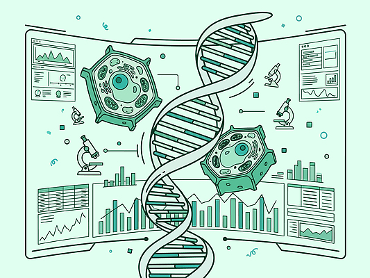 교육 과학 일러스트 그래프 세포 기술 현미경 자료 정보 DNA 생명공학 분석 생물학 생명과학 이중나선 가상현실 국내일러스트 AI파일 컨셉 의학 실험기구 파일형식 벡터