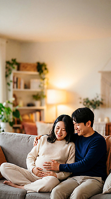 JPG 식물 편집이미지 부부 행복 집안 책장 사랑 풍경 생활 소파 공간 아기 의료성형뷰티 편집실사 AI인물포토 AI콘텐츠 커플 감정 가구 의자 실내 사람 CG 파일형식 AI포토 생활용품 관계 내부 오브젝트