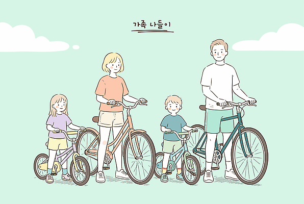 공원 일러스트 가족 웃음 취미 일상 여름 부모 운동 소풍 자전거 즐거움 주말 국내일러스트 AI파일 계절 공공시설 감정 관계 표정 건강 라이프 야외활동 바이크 파일형식 벡터 육상교통 생활 시설 교통수단 교통
