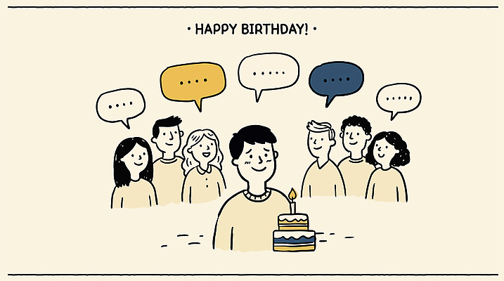 기념일 행복 일러스트 표정 대화 웃음 여러명 친구 케이크 기쁨 모임 축하 생일파티 생일 즐거움 국내일러스트 AI파일 감정 다수 컨셉 관계 디저트 말하기 사람 이벤트 파일형식 벡터 음식 모션