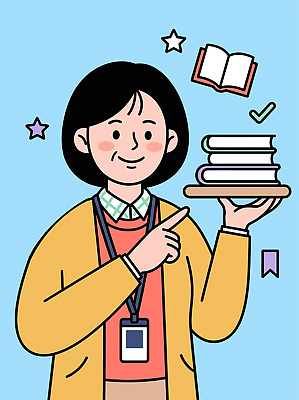 디자인 교육 별 일러스트 미소 사람 책 학습 독서 교사 자료 정보 그림 강조 국내일러스트 AI파일 자연요소 직업 표정 파일형식 벡터