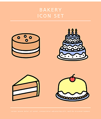 디자인 빵 일러스트 디저트 세트 케이크 빵집 달콤 조각케이크 생일케이크 초코케이크 과일케이크 국내일러스트 AI파일 음식 상점 맛 파일형식 벡터 컨셉