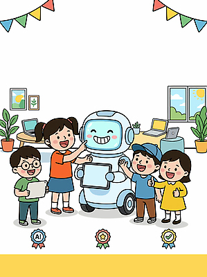 교육 과학 일러스트 교실 놀이 미래 협력 기술 웃음 친구 학습 디지털 연령 로봇 즐거움 그림 창의력 프로그램 상호작용 국내일러스트 AI파일 감정 컨셉 학교 관계 표정 파일형식 벡터