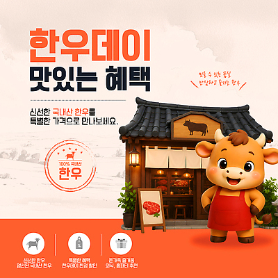 템플릿 캐릭터 음식 한국 요리 이벤트 야외 장식 맛 고객 즐거움 방문 한우 소캐릭터 정육점 고깃집 이미지템플릿 AI파일 감정 아시아 동물캐릭터 컨셉 상점 식당 소고기 소 파일형식 벡터 동물 나라 포유류 육류 식재료