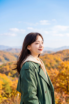 JPG 나무 편집이미지 여자 여행 자연 하늘 산 표정 웃음 풍경 야외 일상 산책 가을 즐거움 뷰티풀 편집실사 AI인물포토 AI콘텐츠 식물 계절 감정 휴식 사람 라이프 CG 생태계 파일형식 AI포토 컨셉 생활
