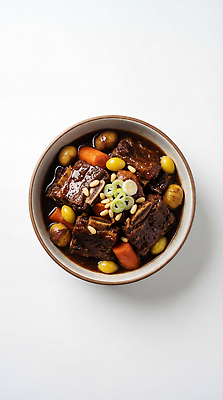 JPG 편집이미지 그릇 한식 음식 채소 식사 소고기 밤 은행 찜 대추 갈비찜 편집실사 AI포토 AI콘텐츠 식기 육류 CG 갈비 파일형식 식재료