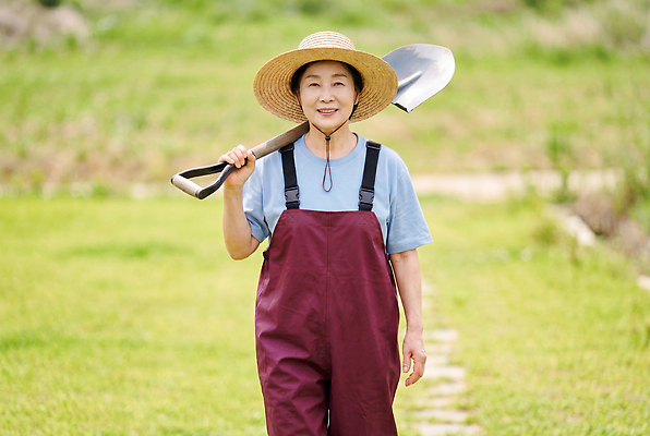 JPG 식물 편집이미지 여자 노년 할머니 밭 농업 자연 잔디 햇빛 농사 도구 작업 농부 삽 멜빵바지 밀짚모자 의료성형뷰티 편집실사 AI인물포토 AI콘텐츠 직업 모자 산업 바지 사람 성인 빛 멜빵 CG 생태계 파일형식 AI포토 잡화 하의 옷