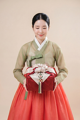JPG 편집이미지 전통 손 옷 여자 문화 한국 선물 상자 추석 축제 기쁨 보자기 한복 의료성형뷰티 편집실사 AI인물포토 AI콘텐츠 한국전통 명절 감정 아시아 사람 신체부위 전통의상 CG 파일형식 천_직물 AI포토 기념일 나라 이벤트