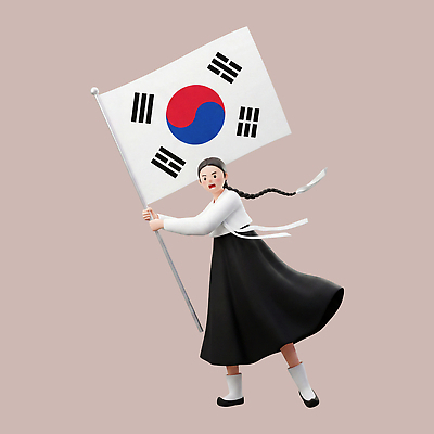 PSD 편집이미지 여자 한국 소녀 국기 태극기 전통의상 한복 광복절 독립운동 대한독립 편집3D 한국전통 전통 아시아 어린이 사람 공휴일 3D 국경일 독립 파일형식 기념일 나라 디지털합성 이벤트