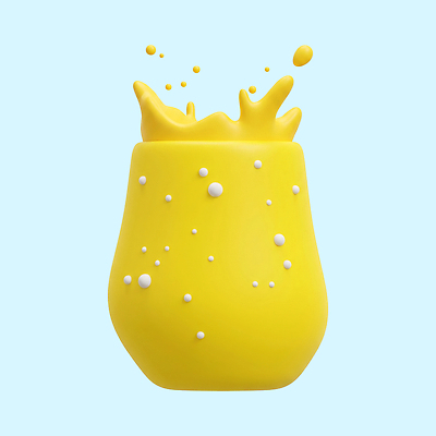 식기 컬러 3D 파일형식 스플래쉬 노란색 음료 잔 PSD 편집3D 편집이미지