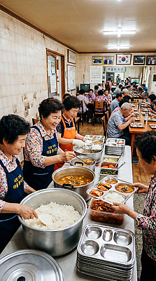 JPG 편집이미지 노년 음식 밥 반찬 대화 여러명 마을 식사 모임 농촌 봉사 실버 자원봉사자 배식 의료성형뷰티 편집실사 AI인물포토 AI콘텐츠 다수 말하기 사람 성인 시골 도움 CG 파일형식 AI포토 컨셉 모션