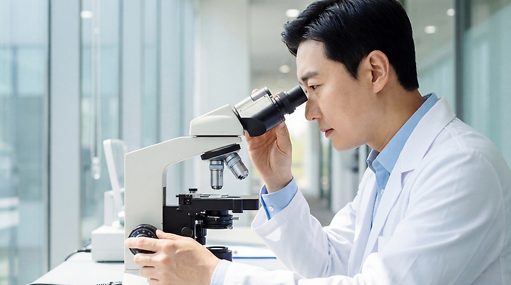 JPG 편집이미지 남자 과학 창문 세포 현미경 실험 관찰 작업 실험실 연구원 집중 과학자 분석 의료성형뷰티 편집실사 AI인물포토 AI콘텐츠 직업 컨셉 모션 실험기구 사람 CG 학자 파일형식 AI포토