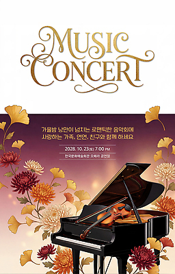 PSD 템플릿 음악 콘서트 공연 로맨틱 가을 피아노 바이올린 음악회 이미지템플릿 계절 컨셉 현악기 문화예술 이벤트 건반악기 파일형식 악기 건반