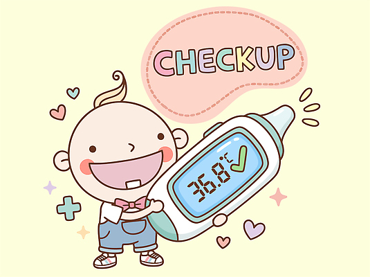 감정 어린이 일러스트 의학 수치 친절 건강 웃음 안전 장식 귀여움 스크린 아기 체온계 즐거움 측정 검사 예방 점검 국내일러스트 AI파일 컨셉 그래프 표정 사람 온도계 파일형식 벡터