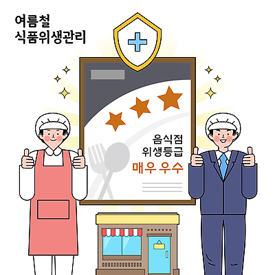 일러스트 관리 안전 식당 위생 직원 서비스 평가 점검 경영 위생관리 인증 보건 국내일러스트 AI파일 컨셉 비즈니스 의학 상점 파일형식 벡터