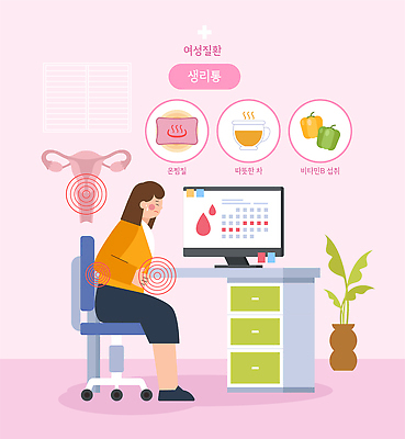 여자 채소 일러스트 건강 관리 생활 컴퓨터 사무실 정보 사무 뜨거움 질병 예방 이미지 복통 생리통 여성질환 증상 국내일러스트 AI파일 비즈니스 의학 사람 전자제품 고통 업무 파일형식 벡터 감정 작업
