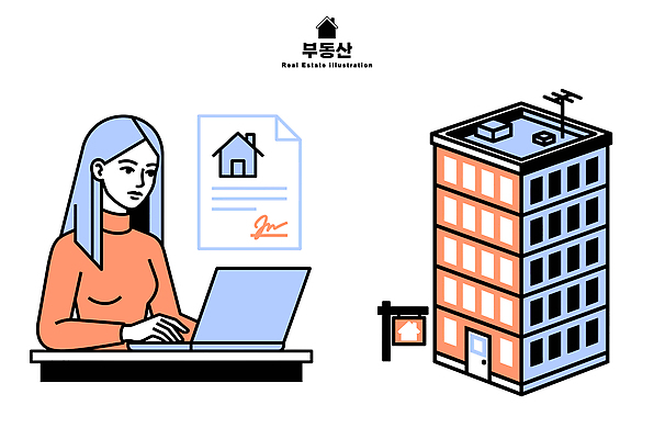 직업 디자인 일러스트 부동산 관리 사람 건물 컴퓨터 사무실 거래 기록 도시 업무 사무 표지판 문서 소통 임대 전문 국내일러스트 AI파일 건축물 컨셉 비즈니스 알림판 경제 전자제품 작업 재산 파일형식 벡터 건축 금융