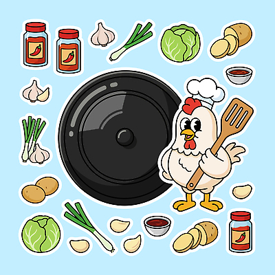 한식 일러스트 재료 마늘 요리 숟가락 요리사 신선 닭 양념 솥 양배추 볶음 요리중 닭갈비 솥뚜껑 국내일러스트 AI파일 직업 음식 채소 모션 조류 주방용품 수저 닭고기 닭고기요리 파일형식 벡터 동물 식기 생활용품 육류 식재료 오브젝트