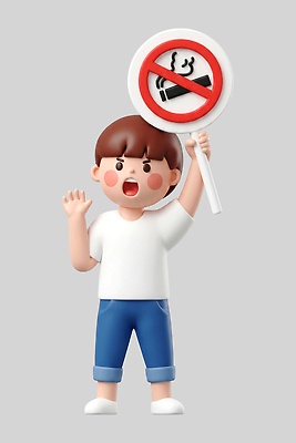 PSD 편집이미지 어린이 캠페인 담배 소년 금연 시위 금연데이 편집3D 기념일 남자 사람 3D 사회이슈 파일형식 컨셉 이벤트 디지털합성