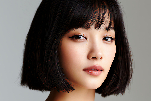 JPG 모델 편집이미지 헤어스타일 여자 얼굴 짧은머리 화장 눈 입 단발머리 피부 의료성형뷰티 편집실사 AI인물포토 AI콘텐츠 사람 신체부위 뷰티 CG 파일형식 AI포토