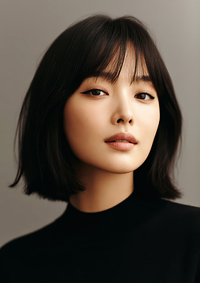 JPG 모델 편집이미지 헤어스타일 여자 얼굴 포즈 짧은머리 뷰티 눈 입 단발머리 의료성형뷰티 편집실사 AI인물포토 AI콘텐츠 사람 신체부위 CG 파일형식 AI포토