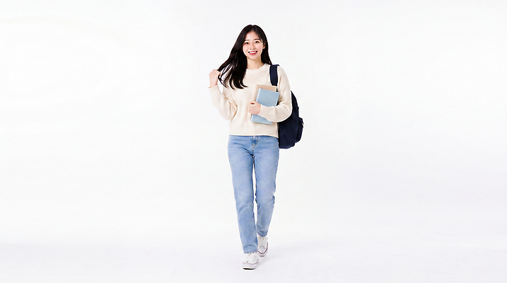 JPG 편집이미지 학생 옷 여자 교육 대학생 가방 학교 청년 일상 책 학습 걷기 청바지 소지품 의료성형뷰티 편집실사 AI인물포토 AI콘텐츠 잡화 바지 모션 사람 성인 라이프 CG 오브젝트 파일형식 AI포토 하의 생활