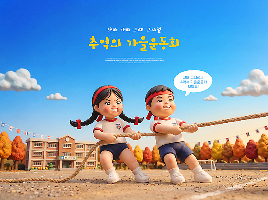 PSD 나무 편집이미지 어린이 학교 친구 운동 가을 추억 줄다리기 체육복 체육대회 운동회날 이미지편집 식물 계절 교육 컨셉 관계 놀이 건강 사람 운동복 체육 대회 파일형식 옷