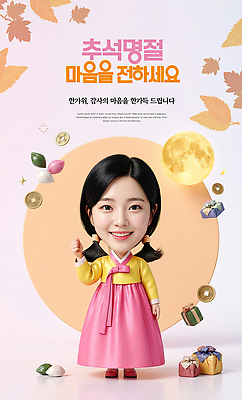 PSD 편집이미지 전통 명절 문화 한국 선물 사랑 추석 달 가을 한복 전달 감사 이미지편집 자연요소 한국전통 계절 기념일 감정 아시아 전통의상 파일형식 나라 이벤트