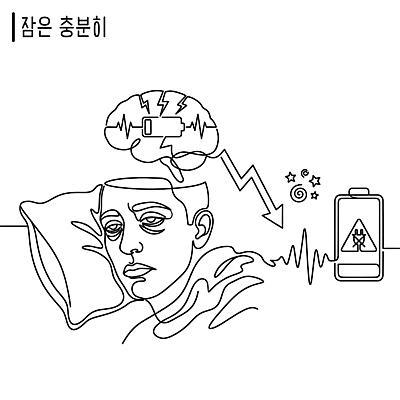 신체 라인일러스트 일러스트 휴식 건강 피곤 사람 생활 에너지 마음 침대 잠 수면 건전지 뇌 충전 습관 보충 필요 국내일러스트 AI파일 가구 컨셉 파일형식 벡터 생활용품 오브젝트