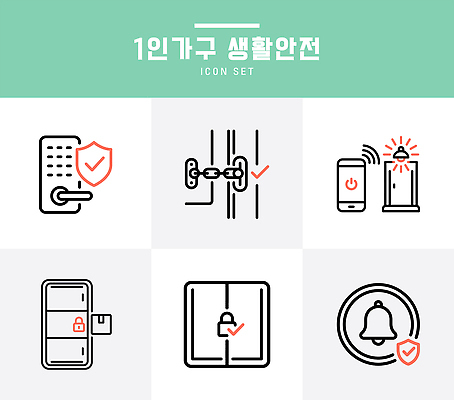 일러스트 표시 주택 자물쇠 기술 경고 안전 생활 스마트폰 문 보호 체크 잠금 보안 생활안전 시스템 경고등 도어락 자취 국내일러스트 AI파일 컨셉 건물 핸드폰 스마트기기 안전수칙 파일형식 벡터 건축물 전자제품 건축