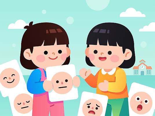 행복 감정 어린이 일러스트 놀이 표정 이야기 대화 웃음 친구 학습 슬픔 즐거움 그림 국내일러스트 AI파일 교육 관계 말하기 사람 파일형식 벡터 모션