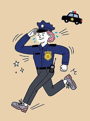 여자 일러스트 안전 달리기 긴급 구출 경찰 범인 사건 감사 경찰복 경례 경찰차 추적 경고등 수사 신고 국내일러스트 AI파일 직업 감정 유니폼 모션 자동차 사람 인사 범죄 파일형식 벡터 옷 육상교통 예절 교통수단 교통