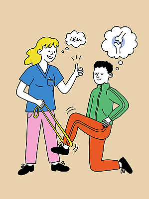 여자 남자 일러스트 근육 뼈 건강 병원 웃음 치료 운동 운동기구 스트레칭 환자 다리 도움 감사 무릎 따봉 물리치료사 재활 치료사 국내일러스트 AI파일 직업 감정 컨셉 의학 표정 사람 신체부위 헬스 최고 파일형식 벡터