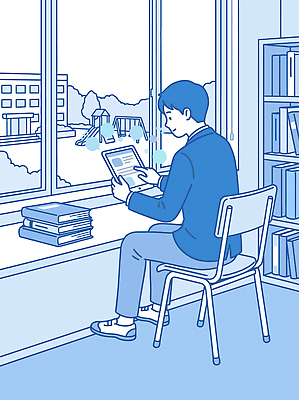 응시 남자 교복 남학생 일러스트 학교 책장 실내 사람 앉기 건물 생활 책 전자제품 학습 정보 놀이터 창가 책상 주위 급식 국내일러스트 AI파일 학생 건축물 시선 옷 교육 가구 창문 모션 놀이 내부 파일형식 벡터 건축 생활용품 오브젝트
