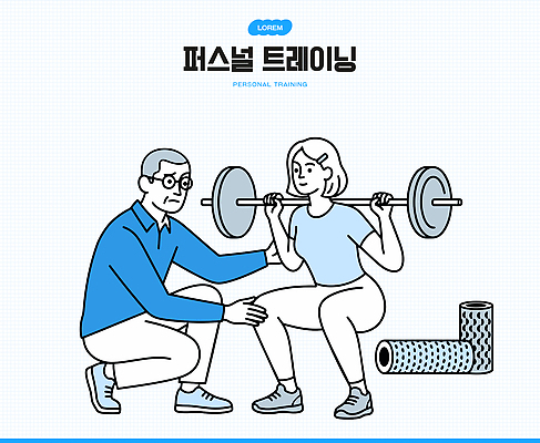 여자 남자 스포츠 일러스트 안전 운동복 운동 운동기구 헬스 강사 헬스장 웨이트트레이닝 트레이너 교정 개인지도 맞춤 스쿼트 국내일러스트 AI파일 직업 옷 건강 사람 연습 파일형식 벡터 운동자세