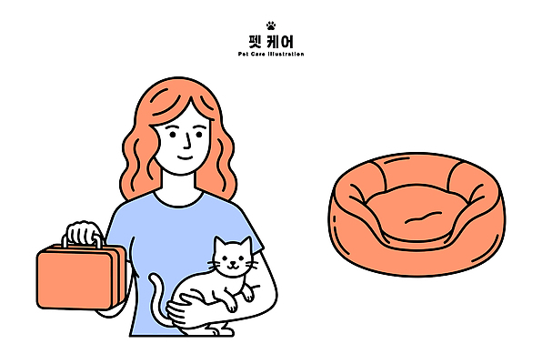 가방 일러스트 일상 반려동물 고양이 짐 침대 관리자 돌봄 펫케어 국내일러스트 AI파일 동물 잡화 가구 포유류 모션 관리 라이프 파일형식 벡터 생활용품 생활 오브젝트