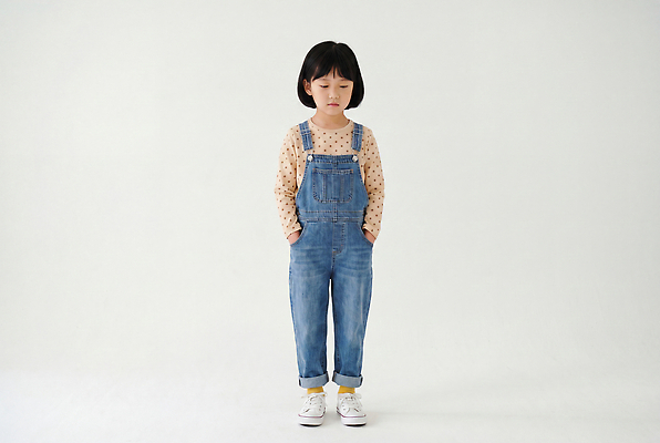 JPG 편집이미지 옷 패션 어린이 포즈 표정 소녀 일상 주머니 멜빵바지 의료성형뷰티 편집실사 AI인물포토 AI콘텐츠 여자 바지 사람 라이프 멜빵 CG 파일형식 AI포토 잡화 하의 생활