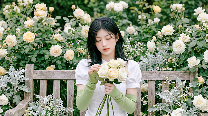 JPG 식물 편집이미지 손 여자 꽃 자연 앉기 여름 장미 정원 흰색 꽃집 목련 의료성형뷰티 편집실사 AI인물포토 AI콘텐츠 계절 컬러 모션 사람 신체부위 상점 CG 생태계 파일형식 AI포토
