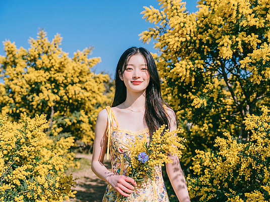 JPG 나무 식물 편집이미지 여자 꽃 꽃다발 자연 하늘 웃음 풍경 초원 정원 봄 의료성형뷰티 편집실사 AI인물포토 AI콘텐츠 계절 표정 사람 CG 생태계 파일형식 AI포토