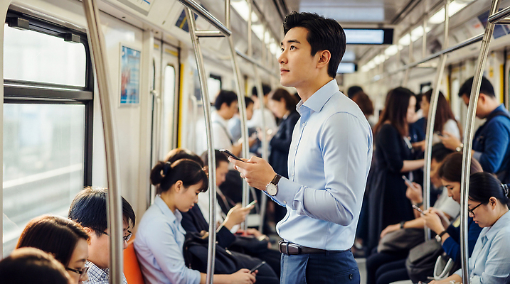 JPG 편집이미지 남자 교통수단 이동 대중교통 여러명 일상 스마트폰 모니터 도시 전철 출퇴근 승객 전사 소통 의료성형뷰티 편집실사 AI인물포토 AI콘텐츠 육상교통 다수 교통 컨셉 비즈니스 사람 라이프 핸드폰 스마트기기 컴퓨터 CG 파일형식 AI포토 생활 전자제품