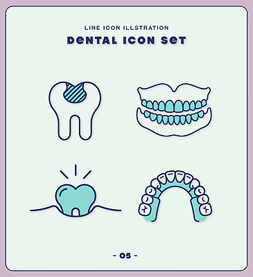 디자인 일러스트 의학 건강 치과 치료 세트 치아 구강 잇몸 국내일러스트 AI파일 신체 병원 입 소화기관 파일형식 벡터 신체부위 장기 사람