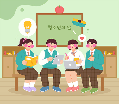 여자 남자 교복 생각 일러스트 교실 고등학생 협력 아이디어 대화 일상 책 친구 학습 태블릿 스쿨라이프 교양 소통 제안 국내일러스트 세계청소년의날 AI파일 학생 라이프스타일 옷 교육 기념일 컨셉 학교 관계 청소년 말하기 사람 라이프 전자제품 스마트기기 파일형식 벡터 모션 이벤트 생활
