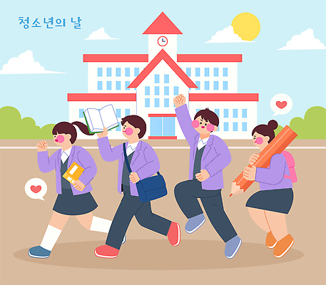 여자 교육 남자 교복 일러스트 학교 고등학생 웃음 책 친구 달리기 연필 스쿨라이프 활발 자유 즐거움 커뮤니티 소통 참여 국내일러스트 세계청소년의날 AI파일 학생 라이프스타일 옷 기념일 감정 컨셉 관계 모션 청소년 학용품 표정 사람 필기구 파일형식 벡터 문구용품 이벤트 생활 오브젝트