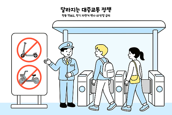 교통수단 교통 일러스트 출입구 대중교통 안내 설명 안전 자전거 변화 전철 역 사회이슈 직원 규칙 법규 정책 전동퀵보드 국내일러스트 AI파일 육상교통 컨셉 교통시설 모션 바이크 퀵보드 파일형식 벡터 시설