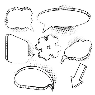 EPS 해외이미지 화살표 말풍선 일러스트 사람없음 만화 팝아트 코믹 카툰스타일 해시태그 해외202004 해외일러스트 그림 특수문자 파일형식 벡터