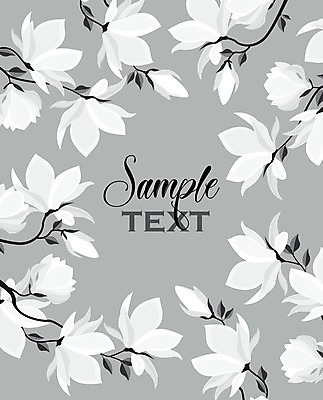 EPS 해외이미지 꽃 일러스트 프레임 사람없음 봄 낭만 나뭇가지 목련 꽃프레임 프레임일러스트 해외202004 해외일러스트 나무 식물 계절 컨셉 파일형식 벡터