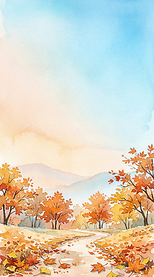 JPG 나무 공원 길 단풍 낙엽 일러스트 자연 하늘 나뭇잎 산 거리 풍경 산책 산책로 가을 국내일러스트 AI일러스트 AI콘텐츠 식물 계절 공공시설 잎 휴식 생태계 파일형식 컨셉 시설