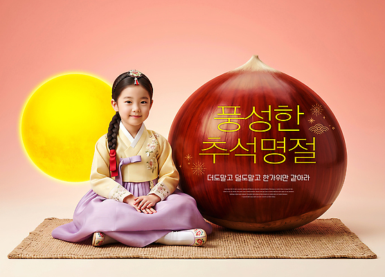 PSD 편집이미지 전통 옷 여자 명절 행복 문화 어린이 웃음 추석 밤 한복 이미지편집 한국전통 기념일 감정 표정 사람 전통의상 파일형식 한국 이벤트 아시아 나라